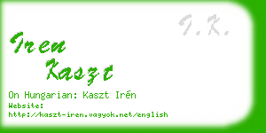 iren kaszt business card